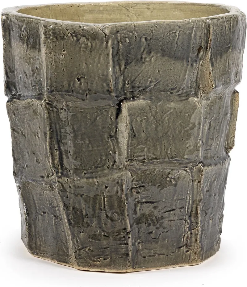 Bloempot-Sierpot Look At Me-Bella Silva Grijs D 42,5 cm H 42 cm by Serax in Blauw – product photo