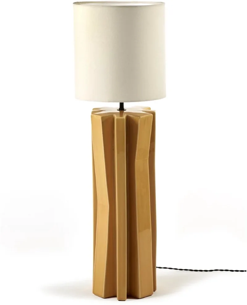 Bob Verhelst Yucca tafellamp °3 D25cm H82cm voet: geel - kap: wit fra Serax i Meerkleurig – produktbillede