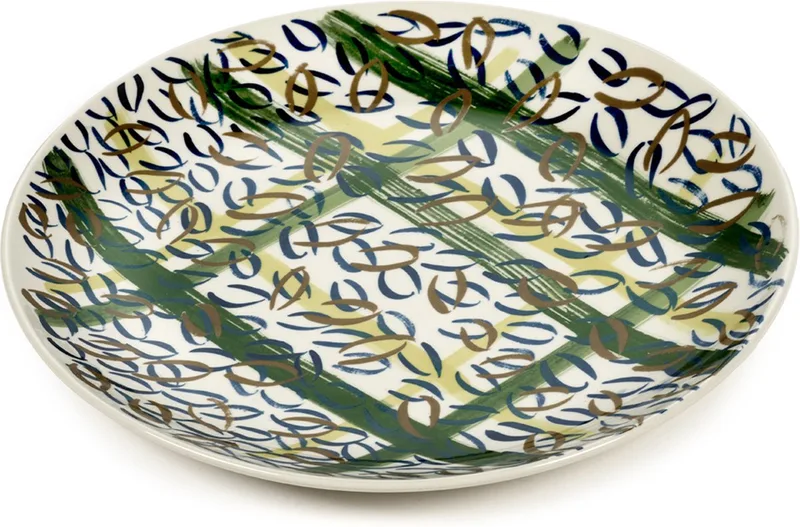 by Bela Silva Japanese Kimonos Schaal 2 Rond Blauw-Groen D 34.5 cm H 3.5 cm fra Serax i Blauw – produktbillede