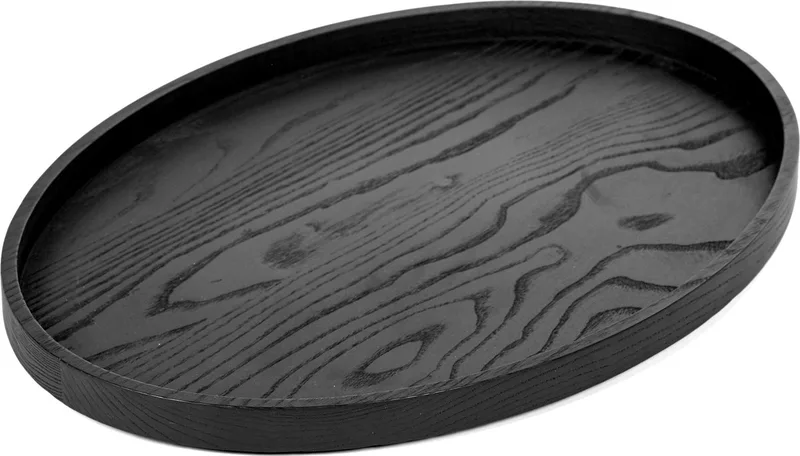 by Vincent van Duysen - Dienblad Hout Ovaal - 43,6 x 31,6 cm by Serax in Zwart – product photo