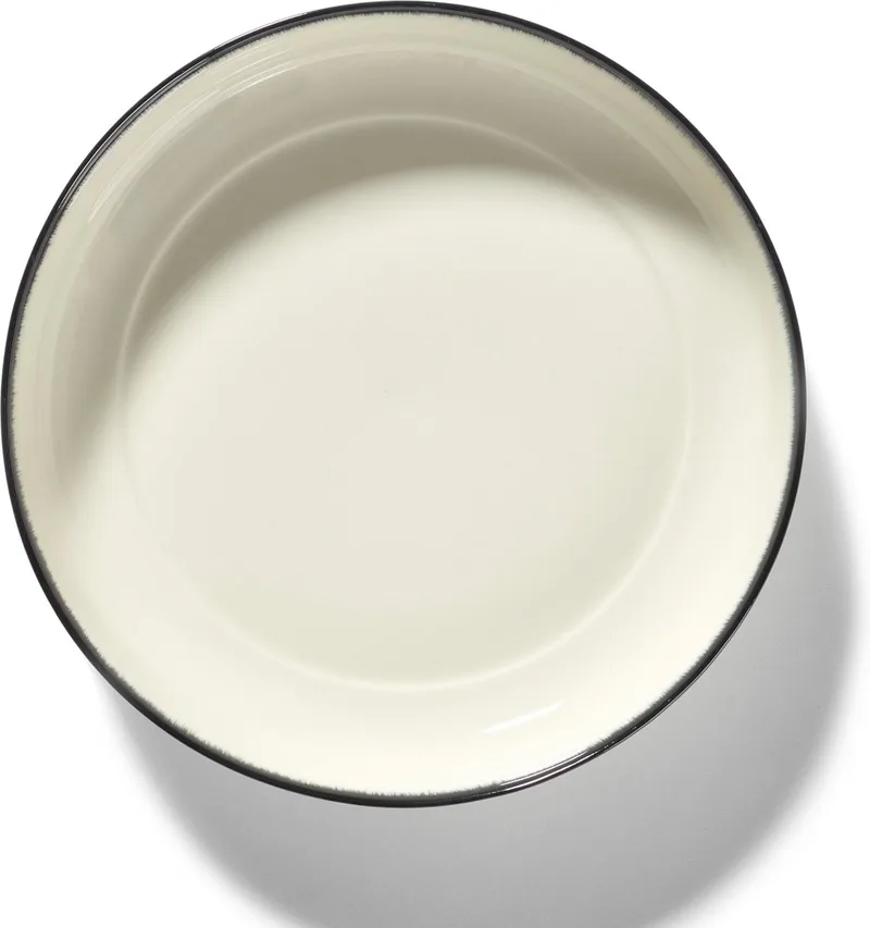 Dé Tableware By Ann Demeulemeester Diep Bord Ø24 Set Van 2 White/Black A by Serax in Wit – product photo