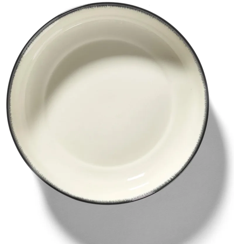 Dé Tableware by Ann Demeulemeester - Diep bordje Variatie A - Ø18,5 - 2 stuks by Serax in Off-white / Black – product photo