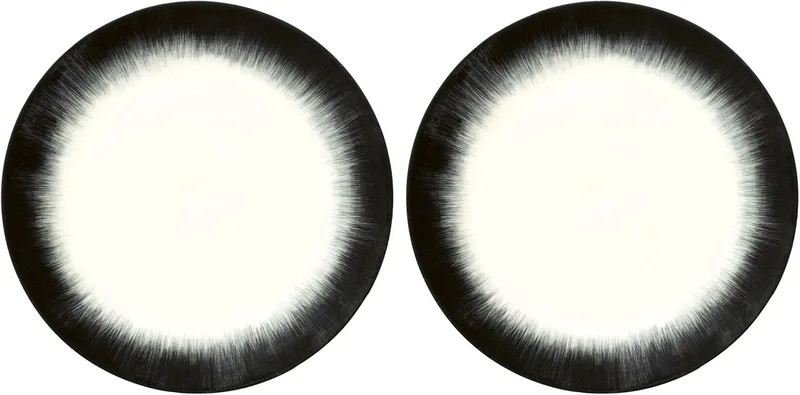 Dé Tableware By Ann Demeulemeester Dinerbord Ø24 Set Van 2 White/Black 4 von Serax in Multi – Produktfoto