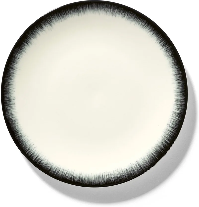 Dé Tableware by Ann Demeulemeester - Gebaksbord Variatie 3 - Ø17,5 - 2 stuks van Serax in Off-White / Black – productfoto