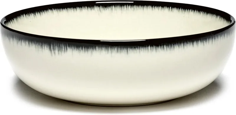 Dé Tableware by Ann Demeulemeester - Kommetje Variatie A - Ø12,9 - 2 stuks von Serax in Off-white / Black – Produktfoto