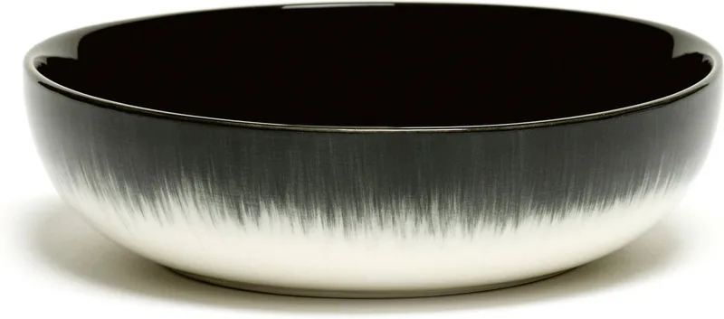 Dé Tableware by Ann Demeulemeester - Kommetje Variatie B - Ø12,9 - 2 stuks van Serax in Off-white / Black – productfoto