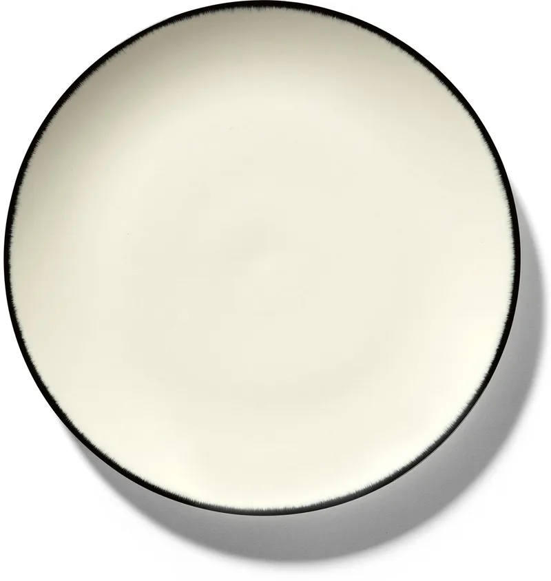 Dé Tableware by Ann Demeulemeester - Ontbijtbord Variatie 1 - Ø24 - 2 stuks van Serax in Off-white / Black – productfoto