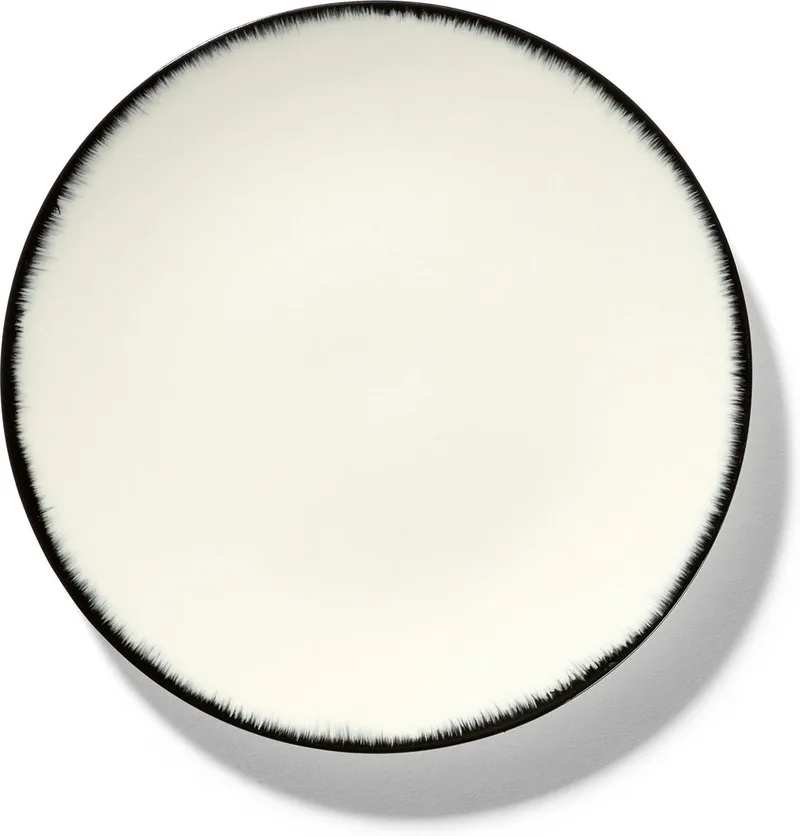 Dé Tableware by Ann Demeulemeester - Sideplate Variatie 1 - Ø14 - 2 stuks by Serax in Off-white / Black – product photo