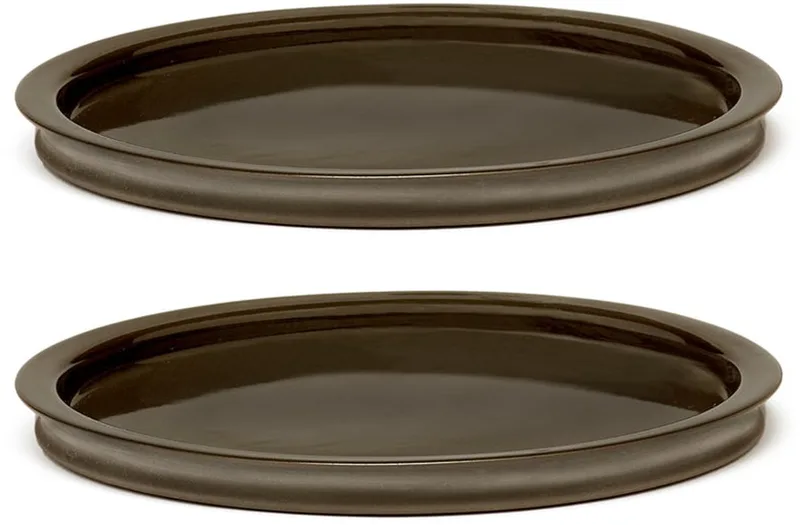 Dune Bord van Kelly Wearstler, Ø 23 cm, Leisteen / (set van 2) by Serax in Bruin – product photo