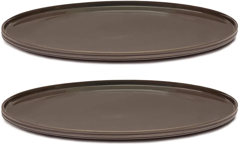 Dune Bord van Kelly Wearstler, Ø 33 cm, Leisteen / (set van 2) by Serax in Bruin – product photo