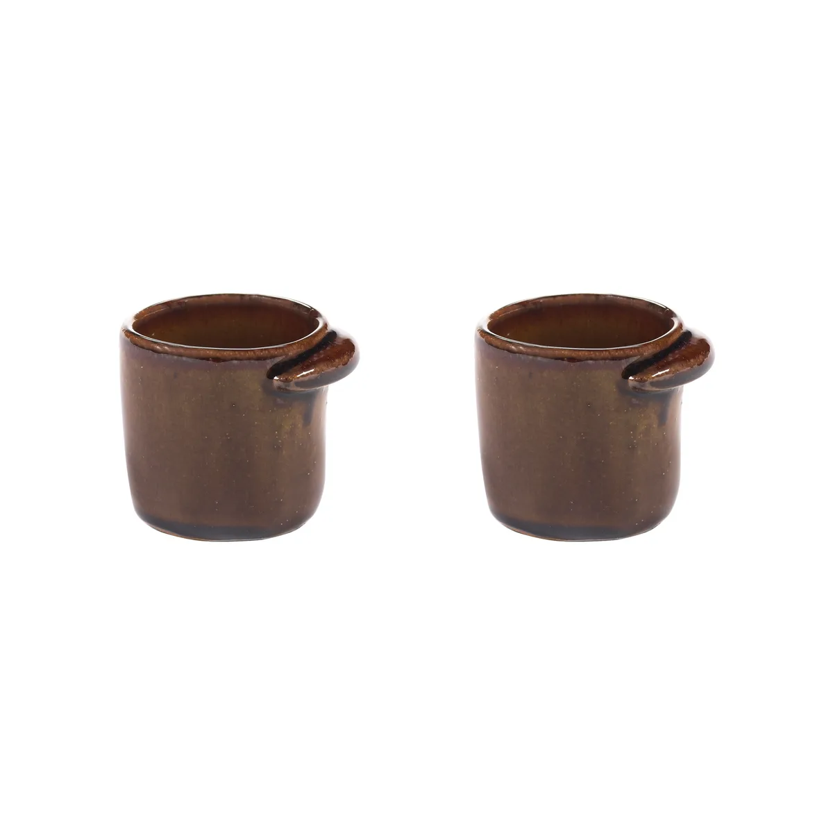 Espressotasse Out of line - Braun - emaillierter Sandstein - Designer Uncharted de Serax – photo du produit