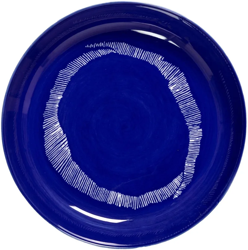Feast By Ottolenghi Diep Bord Ø22 Dark Blue Stripes White von Serax in Donkerblauw – Produktfoto