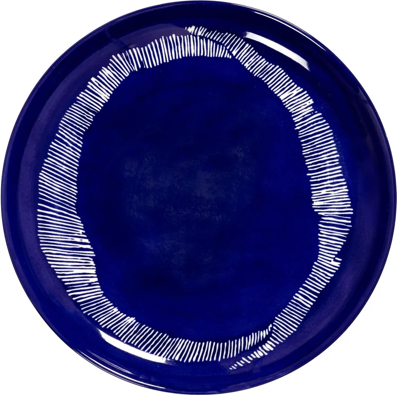 Feast By Ottolenghi Dinerbord Ø22.5 Dark Blue Stripes White von Serax in Donkerblauw – Produktfoto