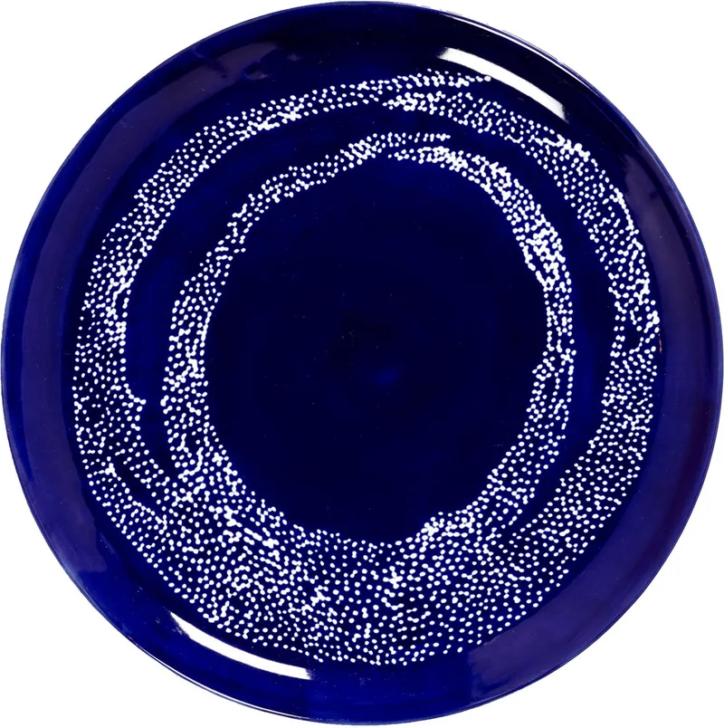 Feast By Ottolenghi Dinerbord Ø26.5 Blue Dots White by Serax in Donkerblauw – product photo
