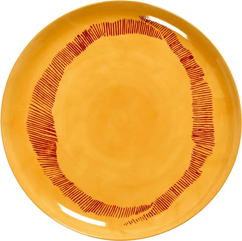 Feast By Ottolenghi Dinerbord Ø26.5 Yellow Stripes Red van Serax in Geel – productfoto