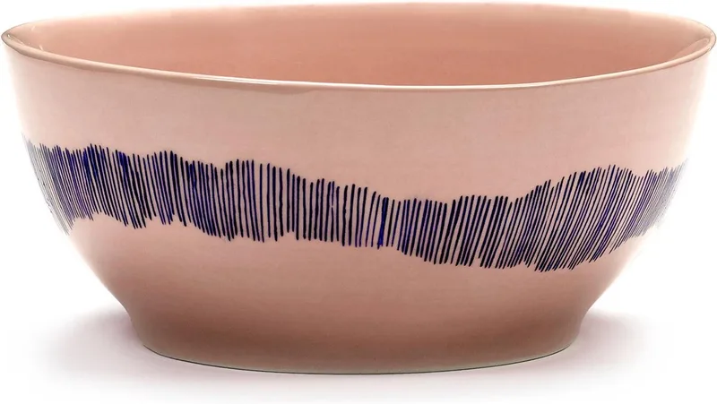 Feast By Ottolenghi Kom Ø16 Pink Stripes Blue van Serax in Roze – productfoto