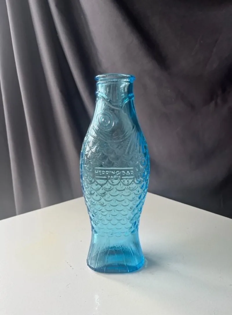fles in Visvorm - 1L by Serax in Transparant blauw – product photo