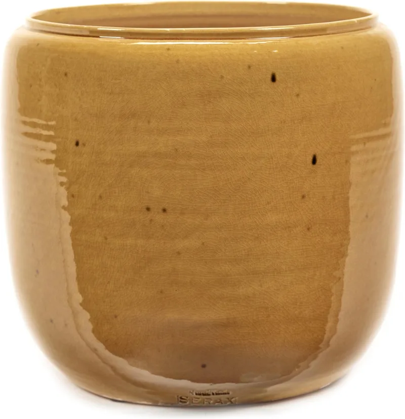 Glazed shades - Bloempot L - Bruin/Honing - 25 Ø by Serax in Geel – product photo