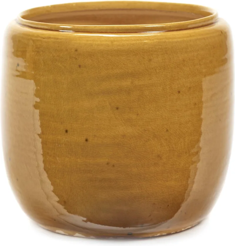 Glazed shades - Bloempot M - Bruin/Honing - 21 Ø by Serax in Geel – product photo