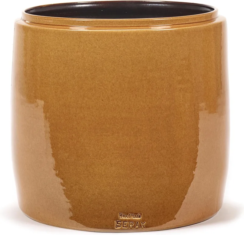 Glazed shades - Bloempot S - Bruin/Honing - 30 Ø van Serax in Geel – productfoto