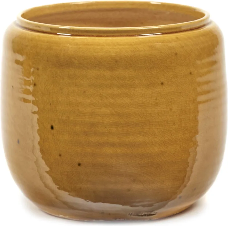 Glazed Shades By Costa Bloempot Small Ø18.5 Honey by Serax in Geel – product photo