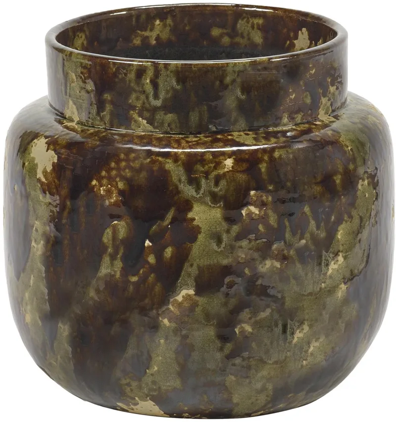 Glazed Shades By Mystique Bloempot Ø23 Brown by Serax in Bruin – product photo