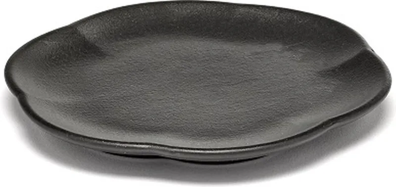 Inku - Bordje geribbeld 14cm 1st. by Serax in Black – product photo