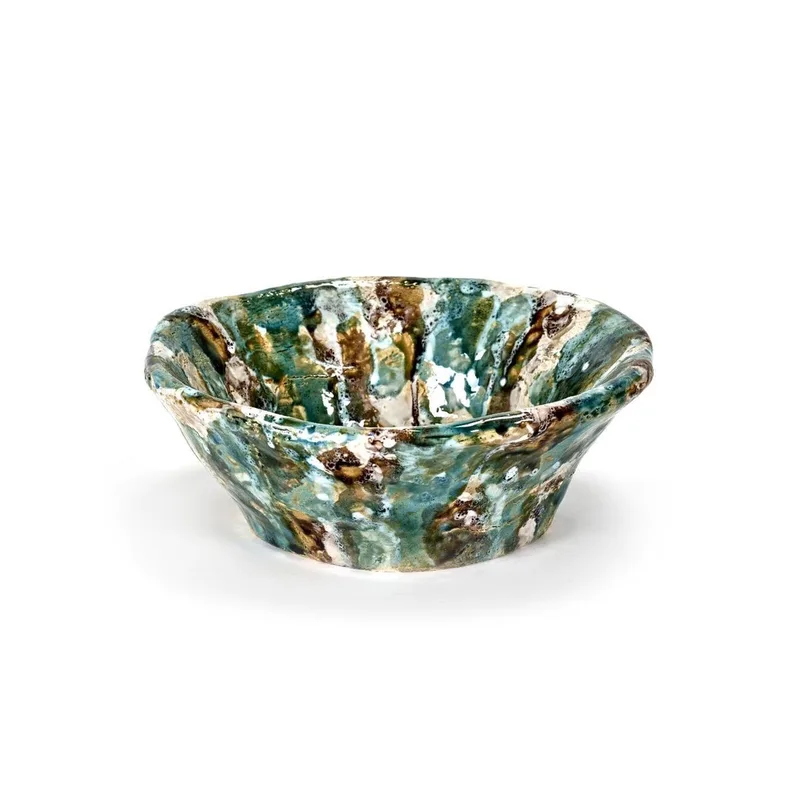 Interieuraccessoires Kom Bruin-Groen-Turquoise L 31.5 cm B 31.5 cm H 12 cm by Serax in Brown – product photo