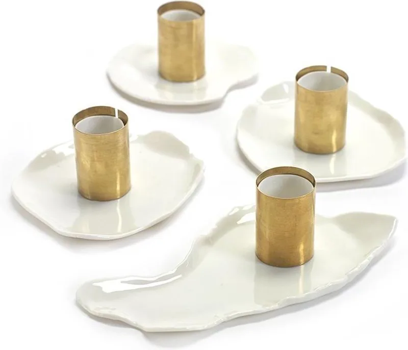 Kandelaar Marie koper - Set van 4 by Serax in Wit – product photo
