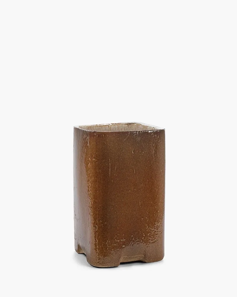 Kelly Wearstler Bloempot-Plantenbak Planter Hoog 04 Book 20cm x 20.cm x H40.5 cm van Serax in Amber – productfoto