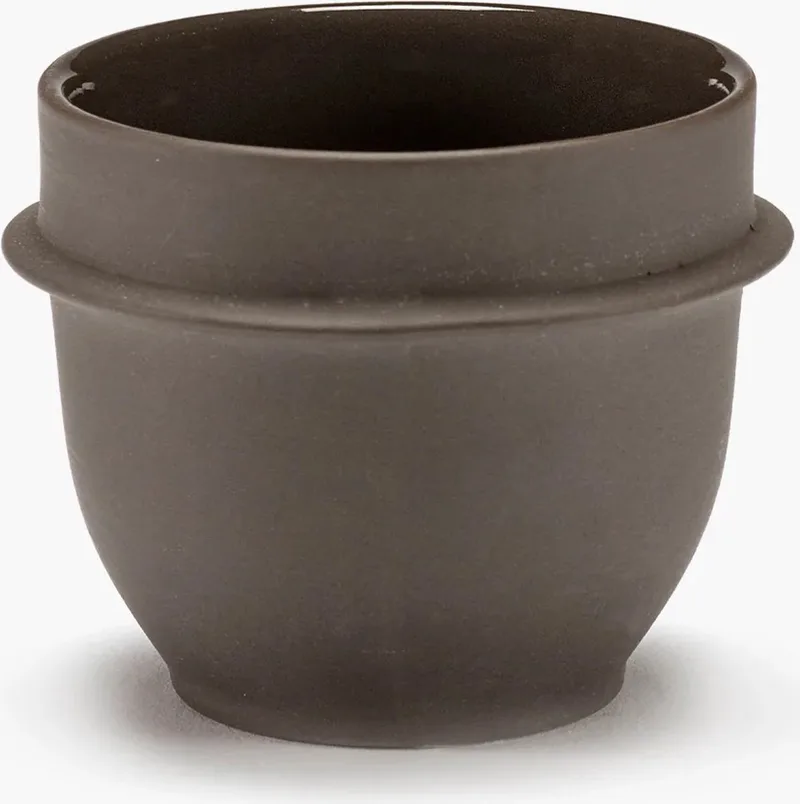 Kelly Wearstler Dune espressokop D7.5cm H6cm slate (set 2 stuks) by Serax in Donkerbruin – product photo