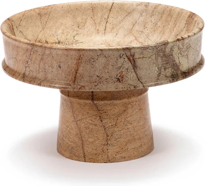 Kelly Wearstler Dune Schaal op Voet Marmer Bruin-Multicolour L 30,5 cm B 30,5 cm H 19 cm by Serax in Brown – product photo