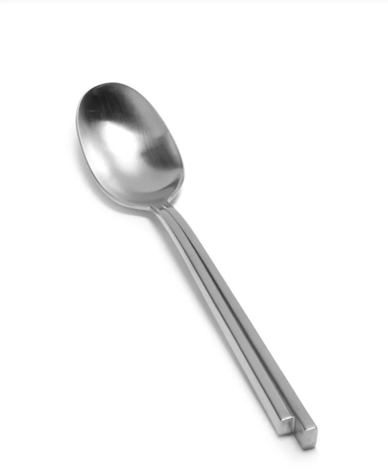 Kelly Wearstler Dune Yoghurt lepel RVS Steel Grey 17.6cm (set 6 stuks) by Serax in Grey – product photo