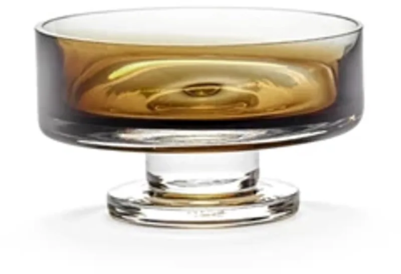 Kelly Wearstler Zuma lage coupe op voet D13.6cm H7.9cm amber de Serax en Transparant/amber – photo du produit