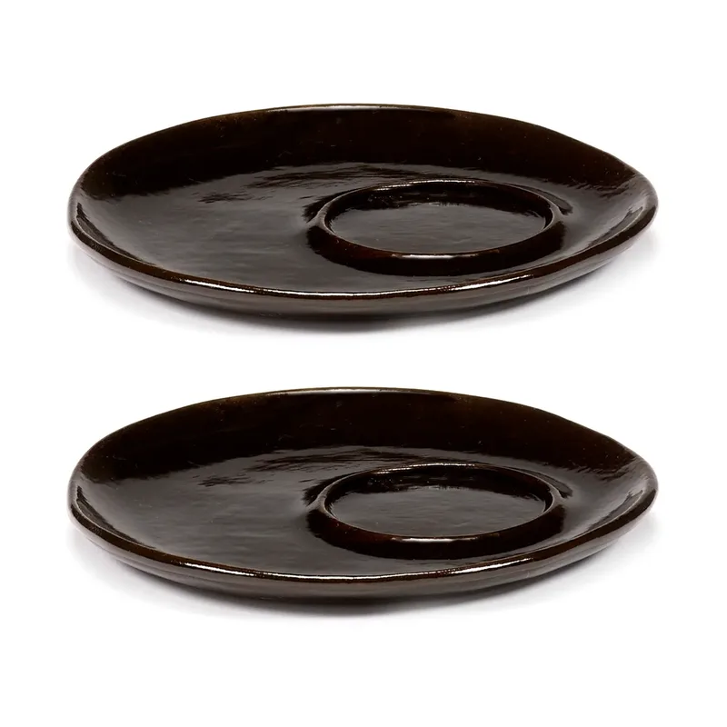 La Mère Untertasse für Espressotasse Ø11 cm 2er-Pack Dark brown von Serax – Produktfoto