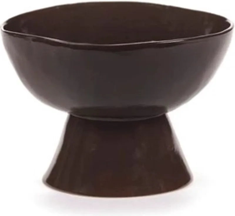 Marie Michielssen La Mère bowl op voet H14.5cm D20.5cm ebony van Serax in Bruin – productfoto