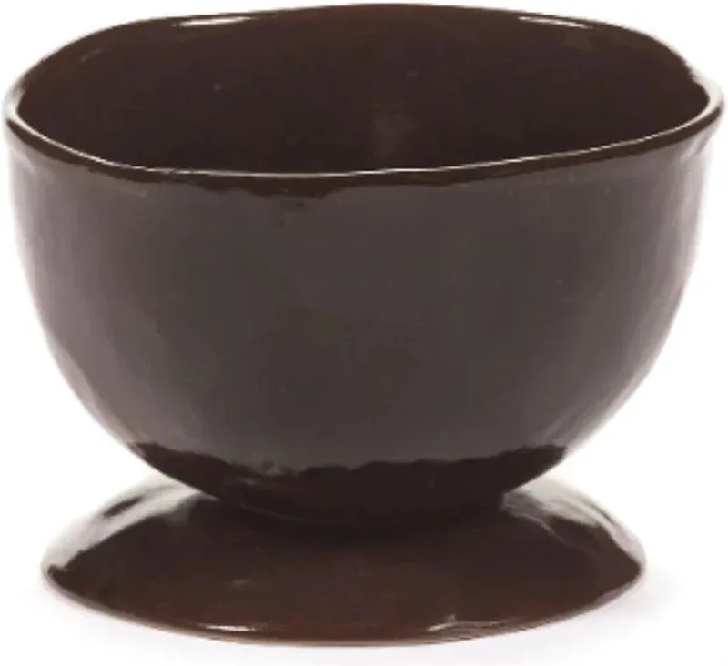 Marie Michielssen La Mère bowl op voet H9.5cm D13cm ebony - set van 2 van Serax in Donkerbruin – productfoto