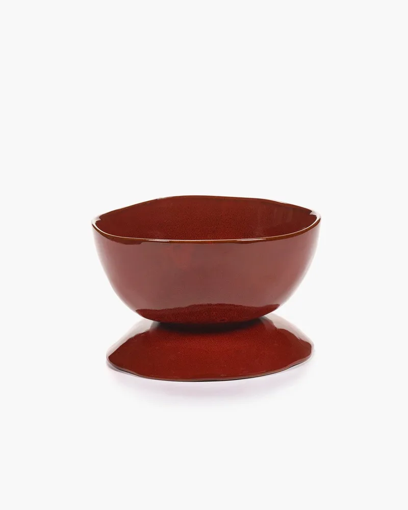 Marie Michielssen La Mère high bowl op voet Large H13cm D20.5cm venetian red by Serax in Rood – product photo