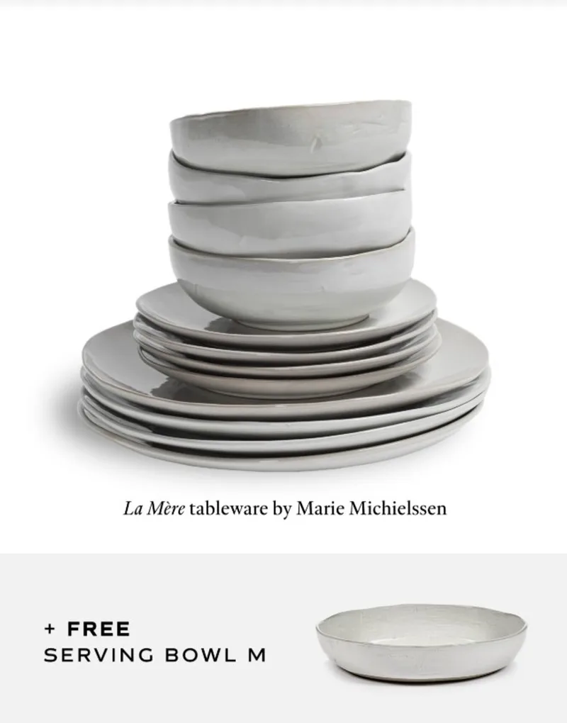 Marie Michielssen Serviesset La Mère off white 13 delig / 4 personen (+ GRATIS serveerschaal) by Serax in Wit – product photo