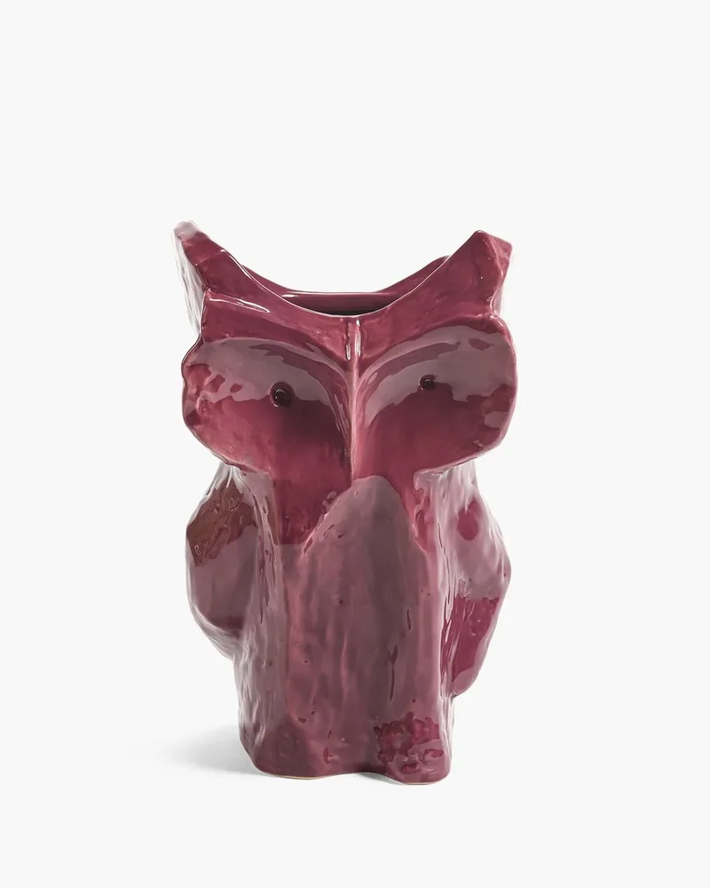 Marni Midnight Creatures uil vaas 16.5x15.5cm H23cm van Serax in Aubergine – productfoto