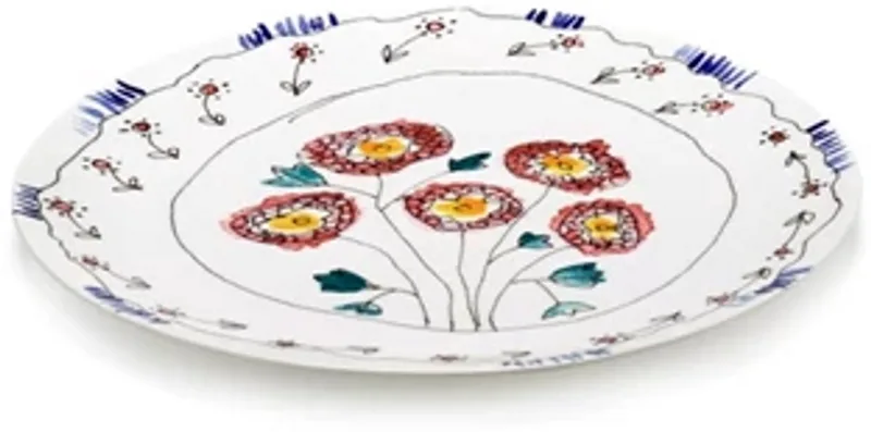 Marni Midnight Flowers Anemone Milk plat bord / schaal D31cm rood / blauw by Serax in Meerkleurig – product photo