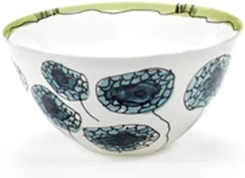 Marni Midnight Flowers Anemone Vaniglia bowl D18cm H9.5cm groen / blauw van Serax in Wit – productfoto