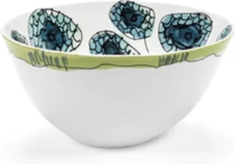 Marni Midnight Flowers Anemone Vaniglia bowl / slakom D22cm H11.5cm groen / blauw by Serax in Meerkleurig – product photo