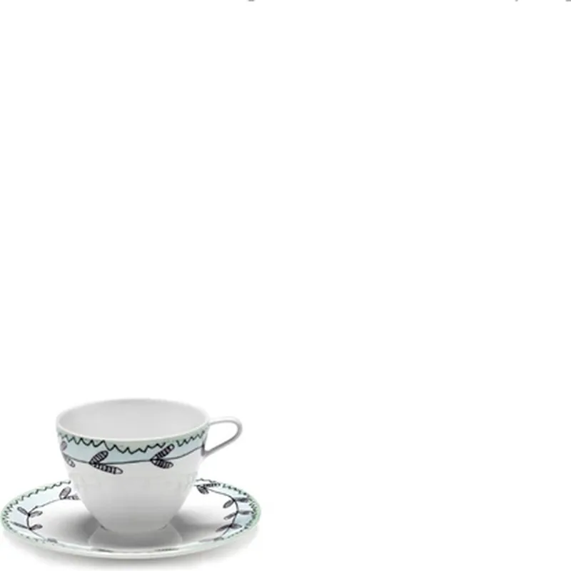 Marni Midnight Flowers Blossom Milk koffiekop hoog 8cl + schotel roze / blauw by Serax in Meerkleurig – product photo