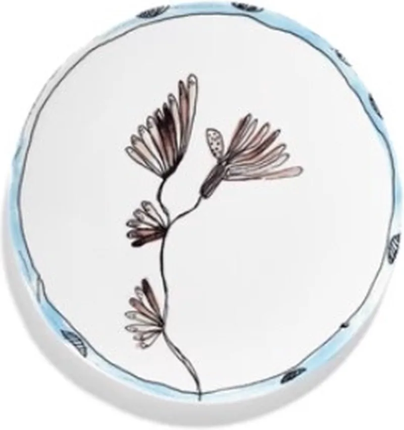 Marni Midnight Flowers Camelia Aubergine plat bord D24cm bruin / blauw by Serax in Meerkleurig – product photo