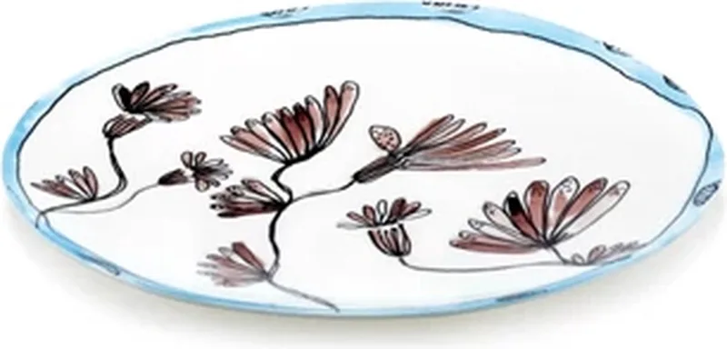 Marni Midnight Flowers Camelia Aubergine plat bord / schaal D31cm bruin / blauw van Serax in Meerkleurig – productfoto