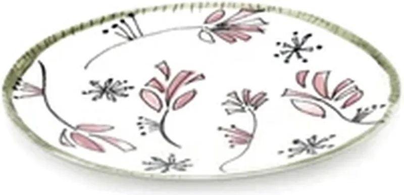 Marni Midnight Flowers Fiore Rosa plat bord D24cm roze / zwart by Serax in Meerkleurig – product photo