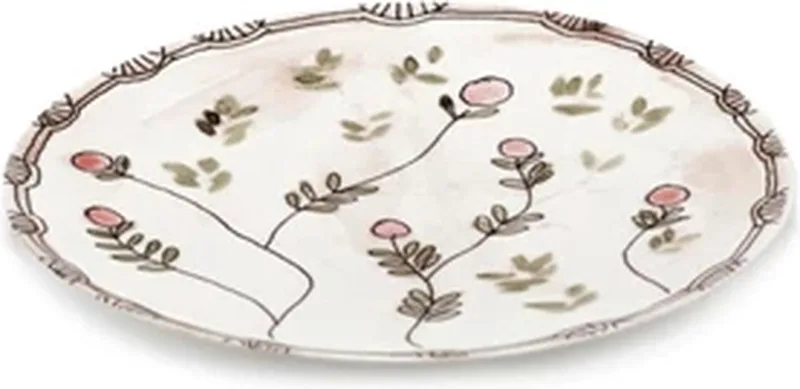 Marni Midnight Flowers Mirtillo Nude plat bord D28cm roze / groen by Serax in Meerkleurig – product photo