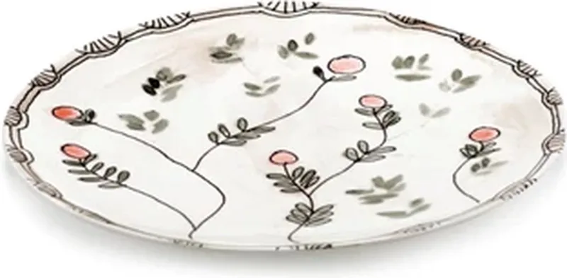 Marni Midnight Flowers Mirtillo Nude plat bord / schaal D31cm roze / groen by Serax in Meerkleurig – product photo