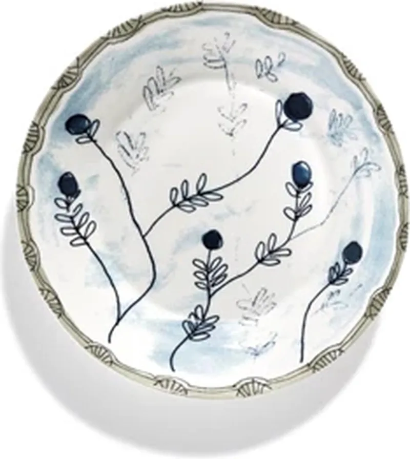 Marni Midnight Flowers Mirtillo Tea diep bord D22cm H3.2cm blauw by Serax in Wit – product photo